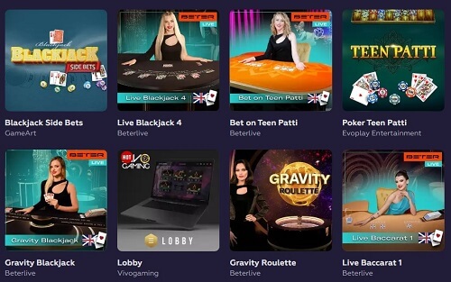 Playfina casino live games