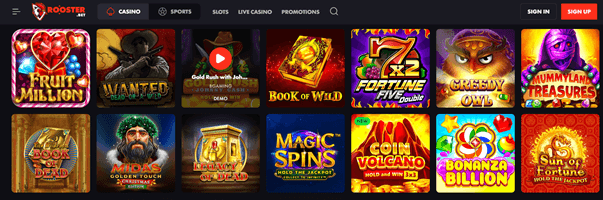 Rooster Bet Casino Games